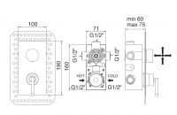 Treemme Arche смеситель для ванны/душа 204 схема 1