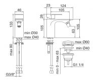 Treemme Ran смеситель для биде 2220 схема 1