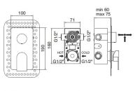 Treemme Ran смеситель для ванны/душа 2202 схема 1