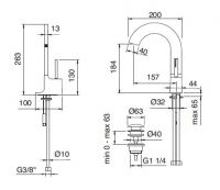 Treemme Cut смеситель для раковины 3310 схема 1