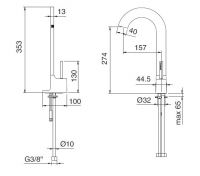 Treemme Cut смеситель для раковины 3318 схема 1