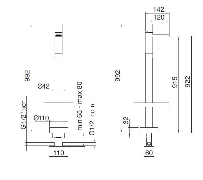 Treemme NANOtech смеситель для раковины 5414 схема 1