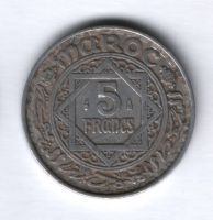 5 франков 1951 года Марокко XF