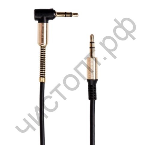 Кабель(3.5) папа-папа 3.5 stereo plug на 3.5 stereo plug резин. цветн. угловой метал без упак  1м AUX 237