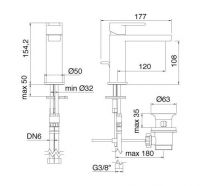 Treemme Xero смеситель для раковины 6210 схема 1