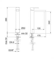 Treemme Xero смеситель для раковины 6218 схема 2