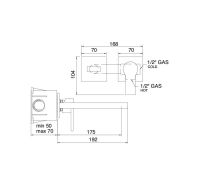 Treemme Xero смеситель для раковины 6275 схема 1