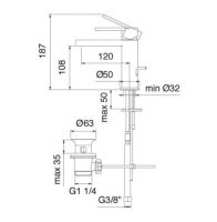 Treemme Klab смеситель для раковины 2710 схема 1