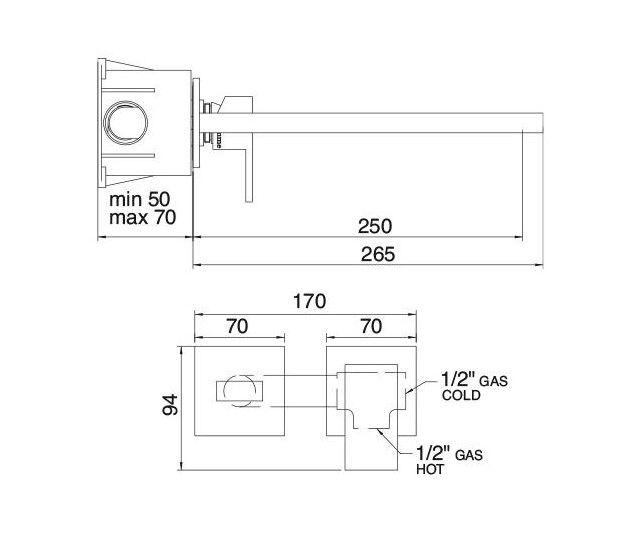 Смеситель для раковины Treemme Q  5675-5676 схема 4