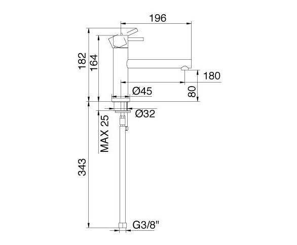 Treemme Vela смеситель для раковины 5811CM схема 1