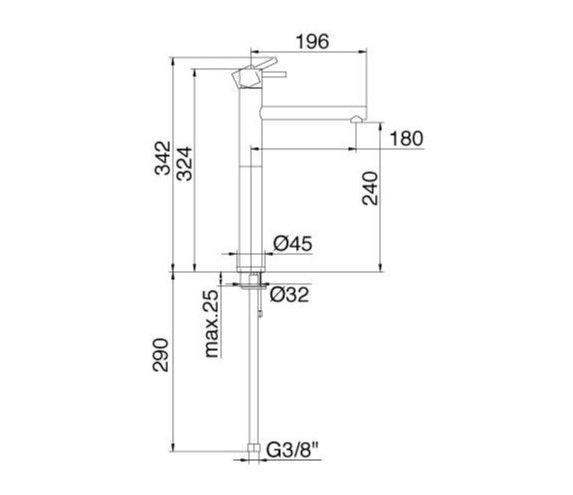 Treemme Vela смеситель для раковины 5818CL схема 1