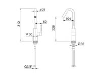 Treemme X-CHANGE mono смеситель для раковины 7611CL схема 1