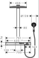 Душевая система с верхним душем Hansgrohe Rainmaker Select Showerpipe 460 2jet 27109400 схема 5