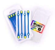 Светящиеся шнурки для обуви Hilaces цвет Голубой/Желтый в раскрытой упаковке