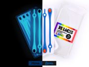 Светящиеся шнурки для обуви Hilaces цвет Голубой/Красный день-ночь