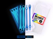 Светящиеся шнурки для обуви Hilaces цвет Голубой/Серый день-ночь