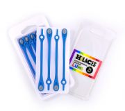 Светящиеся шнурки для обуви Hilaces цвет Голубой/Серый в раскрытой упаковке