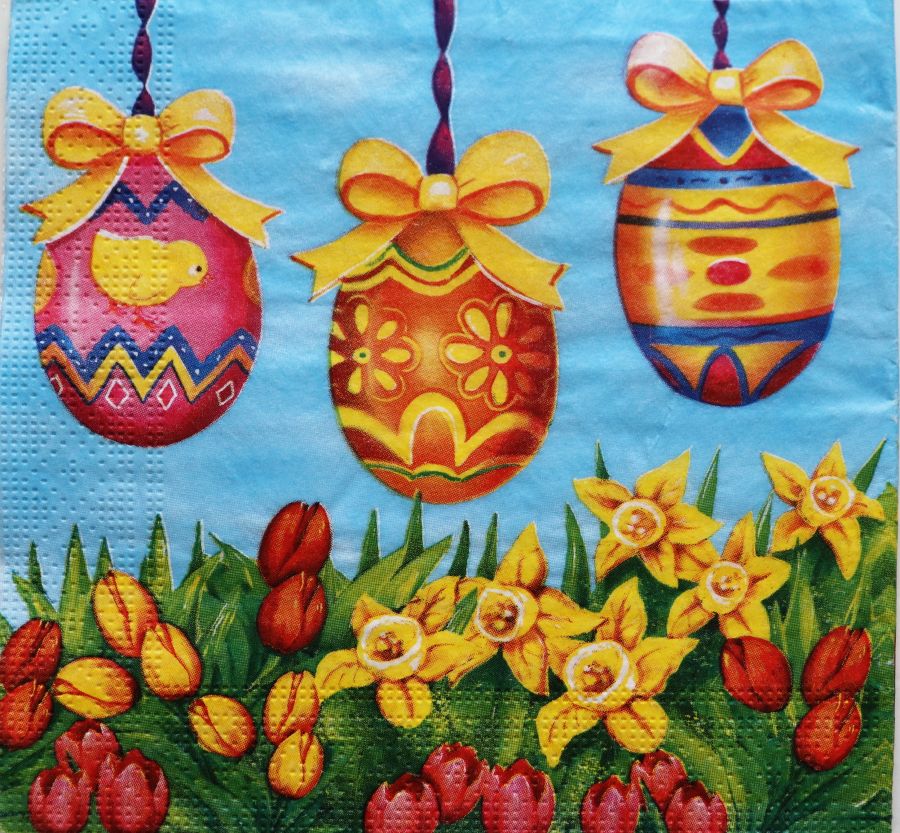 Салфетка бумажная 30*30 Пасхальные яйца