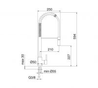 Кухонный смеситель с выдвижным изливом Treemme Kitchen Design 5501LD схема 1