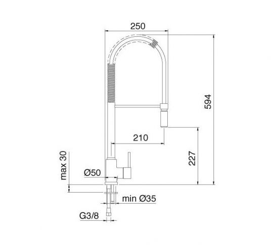 Кухонный смеситель с выдвижным изливом Treemme Kitchen Design 5501LD ФОТО