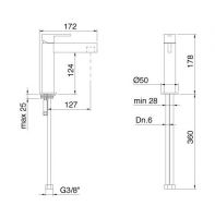 Смеситель для раковины Treemme Time 5111TL схема 1