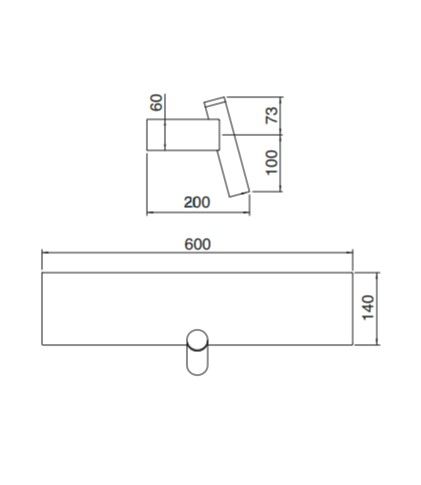 Смеситель для раковины Treemme Blok 6611 схема 1