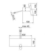 Смеситель для биде Treemme Blok 5922 схема 1