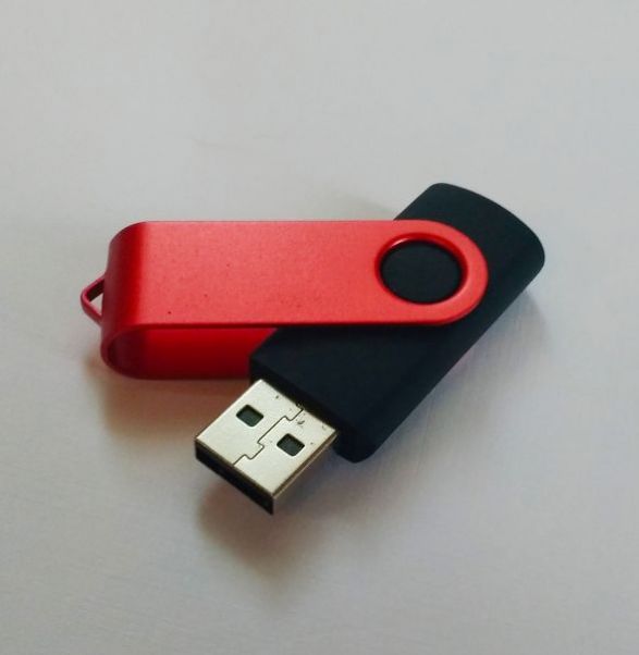 Флешка Twist Color черная с красным 16 Gb