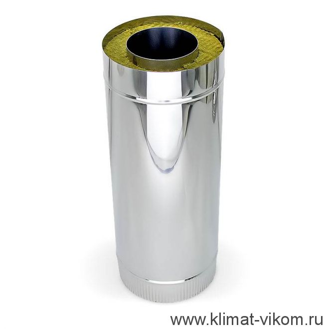 Сэндвич-труба 0,5м, ф 150х250, AISI 439/Оц, 1,0мм/0,5мм