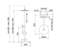 Душевая стойка Treemme Time с тропическим душем 5160TL схема 1