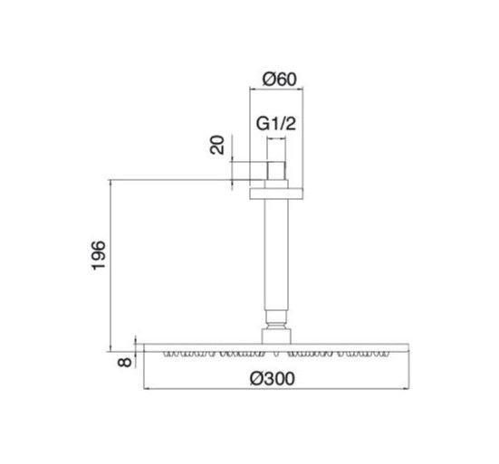 Тропический душ для душевой кабины Treemme Klab 6511 30x30 ФОТО