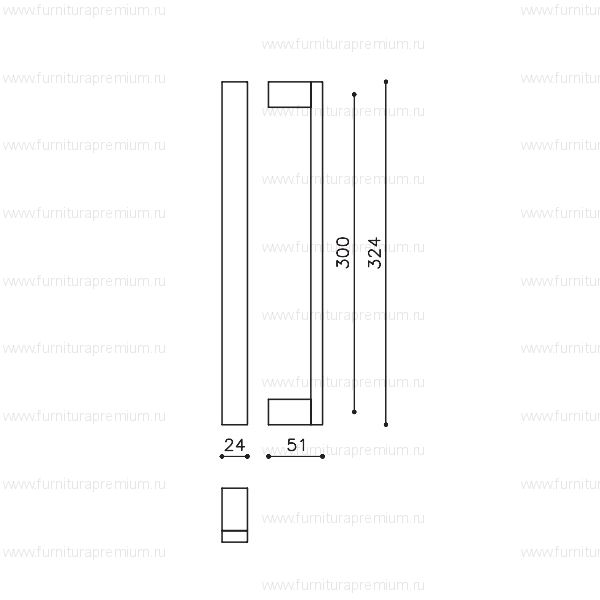 Ручка-скоба Olivari Diana Black L206. Длина 324 мм
