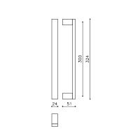 Ручка-скоба Olivari Diana L206. Длина 324 мм. схема