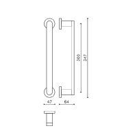 Ручка-скоба Olivari Link L199R. Длина 347 мм. схема