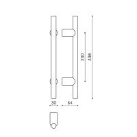 Ручка-скоба Olivari Stilo L190M. Длина 338 мм. схема