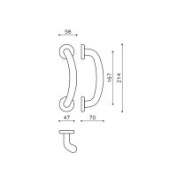 Ручка-скоба Olivari Bond L163R. Длина 214 мм. схема