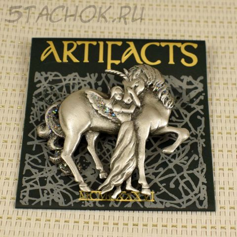 Брошь "Девушка и крылатый единорог" (JJ США)