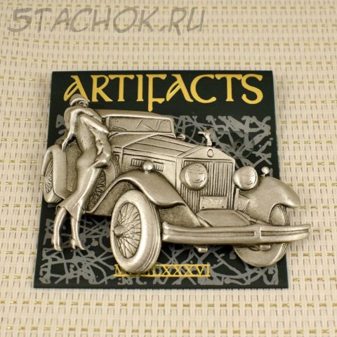 Брошь "Дама с авто" (JJ США)