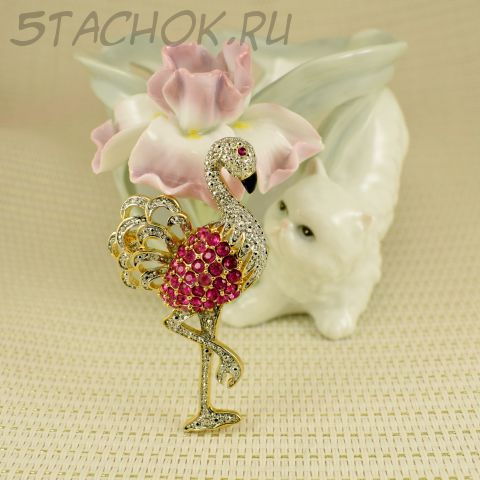 Брошь "Розовый фламинго" (США)