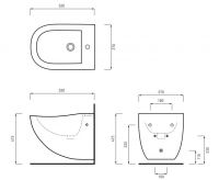 Подвесное биде Cielo Fluid FLBS схема 1