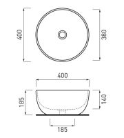 Накладная раковина Cielo Shui SHBA40 40х40 схема 1