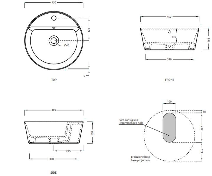 Накладная раковина Cielo Handy HALAT45 45х45 ФОТО