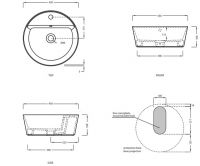 Накладная раковина Cielo Handy HALAT45 45х45 схема 1