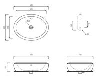 Накладная раковина Cielo Fluid FLLA60 60х45 схема 1