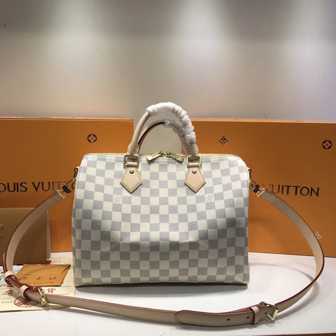 Сумка Louis Vuitton Speedy 30 Damier Azur Canvas