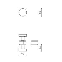 Ручка-кноб Olivari Link B P200. схема