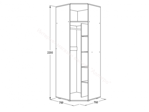 Шкаф угловой "Ольга 14" однодверный