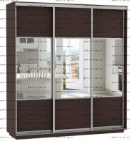 Шкаф-купе Экспресс Комби трио, 3 двери, венге