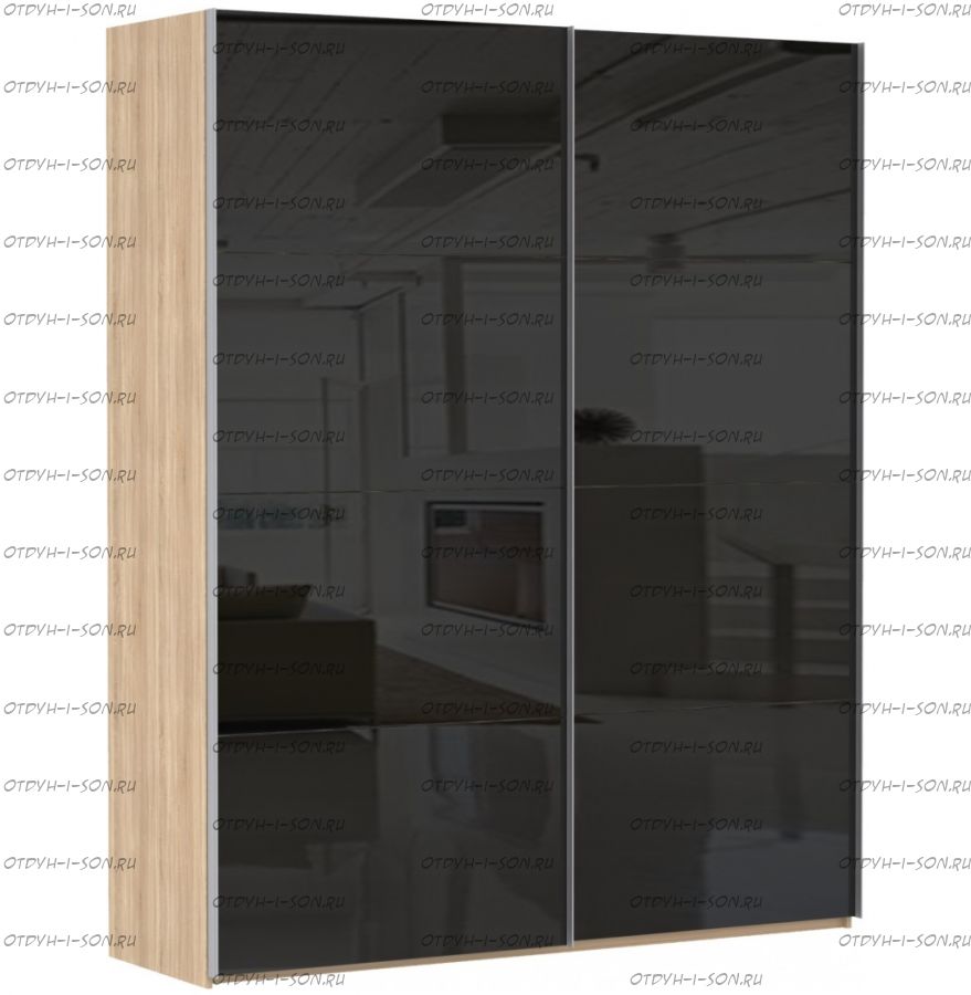 Шкаф-купе Эста, 2 двери, стекло черное