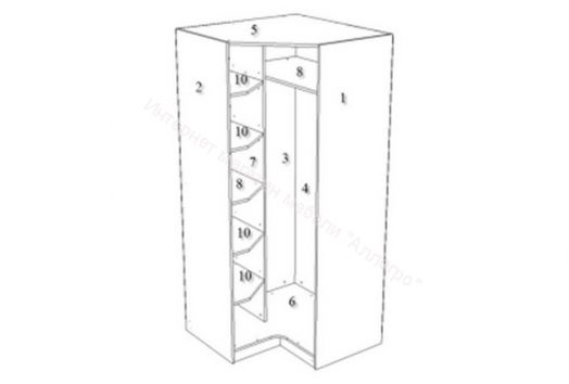 Шкаф угловой "Жемчужина" без зеркала